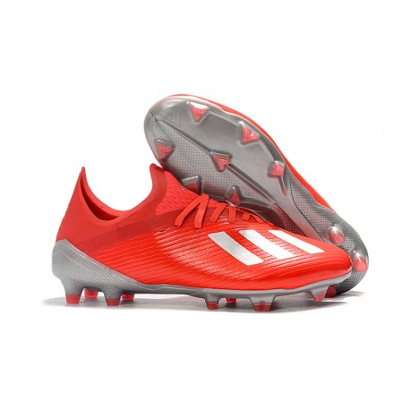 Scarpa da Calcio adidas X 19.1 FG Uomo Rosso Argento