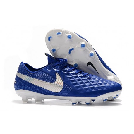 Scarpe Nike Tiempo Legend VIII Elite FG - Blu Bianco