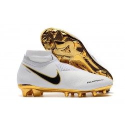 Scarpe Per Gli Uomini Nike Phantom Vision Elite DF FG Oro Bianco