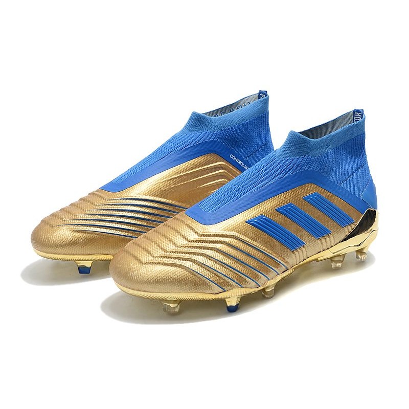 Scarpe Nuovo adidas Predator 19 FG Oro Blu
