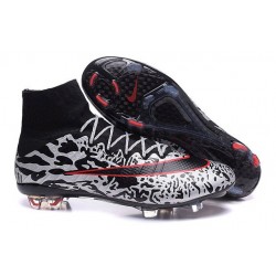 2015 Scarpa da calcio per terreni duri Nike Mercurial Superfly - Uomo Leopardo Rosso Nero Bianco
