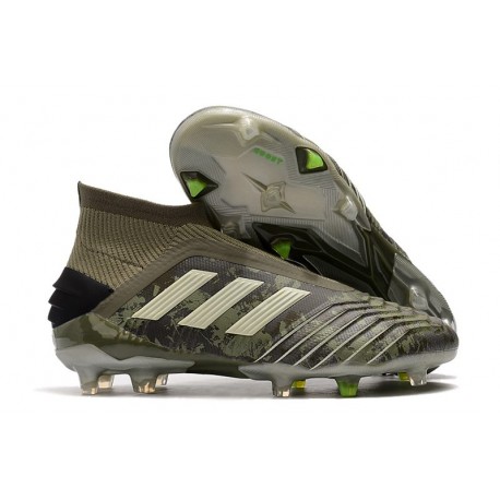 Scarpe Nuovo adidas Predator 19+ FG - Verde Legacy Sabbia Giallo Solar