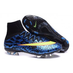 2015 Scarpa da calcio per terreni duri Nike Mercurial Superfly - Uomo Leopardo Blu Volt Nero