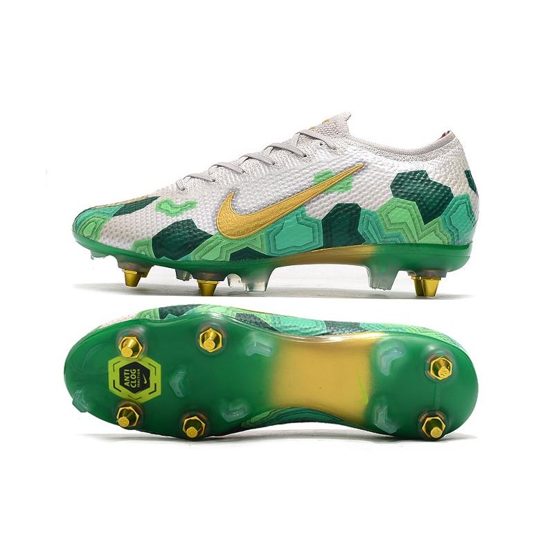 Nike Mercurial Vapor 13 Elite SG Pro AC Mbappe Grigio Oro Verde