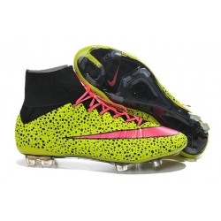 2015 Scarpe calcio Nike Mercurial Superfly FG - Uomo - Leopardo Giallo Rosa Nero