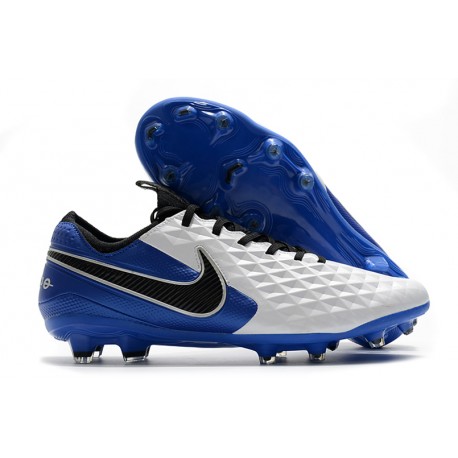 Nike Tiempo Legend 8 Elite FG Scarpa da Calcio Bianco Blu Nero