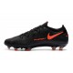 Scarpe Nike Phantom GT Elite FG Nero Rosso Cile Grigio Scuro