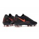 Scarpe Nike Phantom GT Elite FG Nero Rosso Cile Grigio Scuro