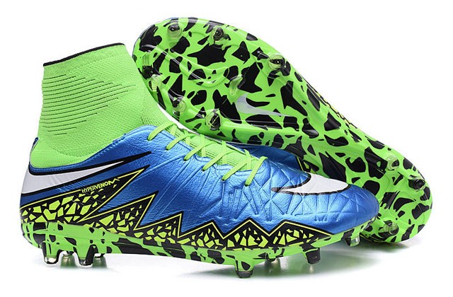Nuove SCARPE NIKE HyperVenom Phantom II FG Blu Verde Nero Bianco