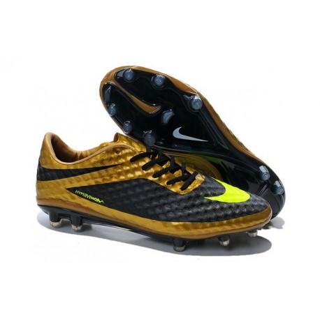 2015 Scarpa da calcio Nike HyperVenom Phantom FG Oro Volt Nero