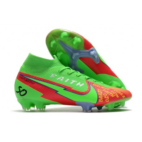 Nike 2021 Mercurial Superfly VII Elite DF FG Faith Verde Rosso