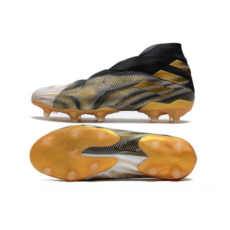 adidas Nemeziz 19 FG Scarpa da Uomo Bianco Oro Metallico Nero Core
