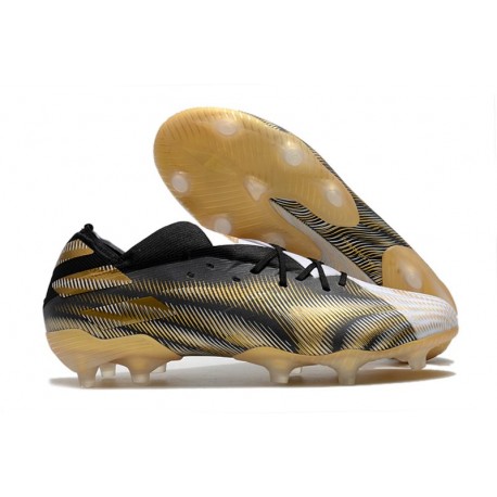 adidas Scarpe Calcio Nemeziz 19.1 FG - Bianco Oro Metallico Nero Core