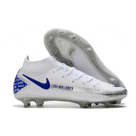 Nuovo Scarpe Nike Phantom GT Elite DF FG Bianco Blu