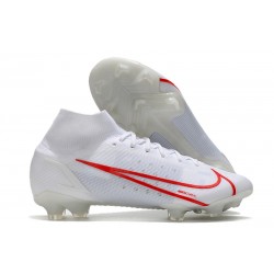 Nike Mercurial Superfly 8 Elite FG Scarpe Bianco Rosso