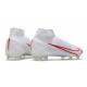 Nike Mercurial Superfly 8 Elite FG Scarpe Bianco Rosso