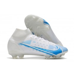 Nike Mercurial Superfly 8 Elite FG Scarpe Bianco Blu