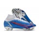 Nike Mercurial Superfly VIII Elite FG Blu Bianco