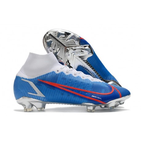 Nike Mercurial Superfly VIII Elite FG Blu Bianco