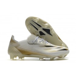 Nuovo adidas X Ghosted.1 FG Bianco Oro Metallico Melange Nero Core