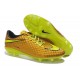 2015 Scarpa da calcio Nike HyperVenom Phantom FG Oro Volt Nero