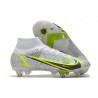 Nike Mercurial Superfly VIII Elite DF SG AC Bianco Nero Metallic Argento Volt