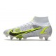 Nike Mercurial Superfly VIII Elite DF SG AC Bianco Nero Metallic Argento Volt