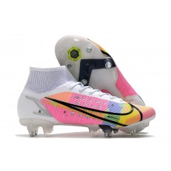 Nike Mercurial Superfly VIII Elite DF SG AC Bianco Nero Rosa