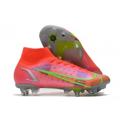 Nike Mercurial Superfly VIII Elite DF SG AC Cremisi Vivace Argento Metallico