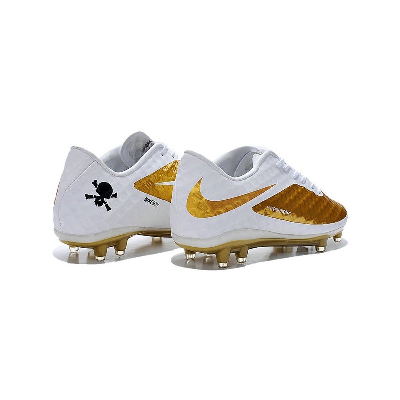 Scarpe calcio Nike HyperVenom Phantom FG Uomo Bianco Oro