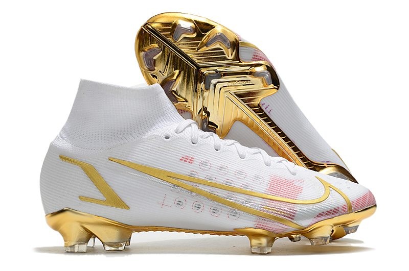 Nike Mercurial Superfly VIII Elite FG Bianco Rosa Oro
