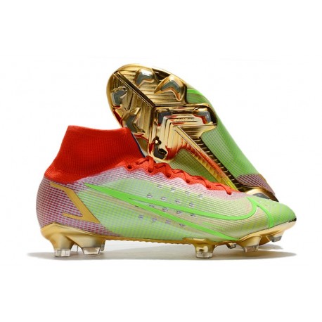 Nike Mercurial Superfly VIII Elite FG Verde Rosso Oro