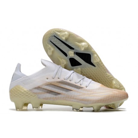 adidas X Speedflow.1 FG Uomo Bianco Nero Core Oro Metallico Melange