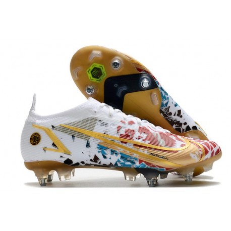 Nike Mercurial Vapor 14 Elite SG Bianco Rosso Oro Blu