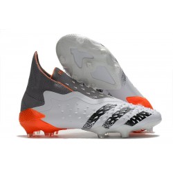 Scarpa da Calcio adidas Predator Freak+ FG Bianco Ferro Metallizzato Rosso Solare