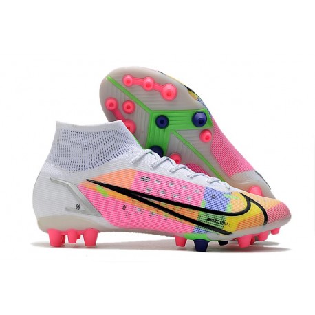 Nike Mercurial Superfly 8 Elite AG Nuovo Bianco Rosa Nero