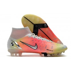 Nike Mercurial Superfly 8 Elite AG Bianco Argento Metallico Platino Puro