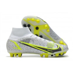 Nike Mercurial Superfly 8 Elite AG Nuovo Bianco Nero Metallic Argento Volt