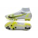 Nike Mercurial Superfly 8 Elite AG Bianco Nero Metallic Argento Volt