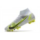 Nike Mercurial Superfly 8 Elite AG Bianco Nero Metallic Argento Volt