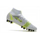 Nike Mercurial Superfly 8 Elite AG Bianco Nero Metallic Argento Volt