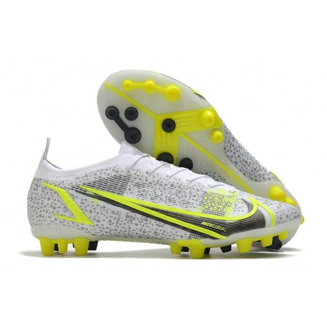 Nike Mercurial Vapor XIV Elite AG Pro Bianco Nero Metallic Argento Volt