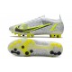 Nike Mercurial Vapor XIV Elite AG Pro Bianco Nero Metallic Argento Volt