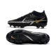 Scarpa Nike Phantom GT2 Elite DF FG Nero Metallic Grigio Scuro Oro Metallico