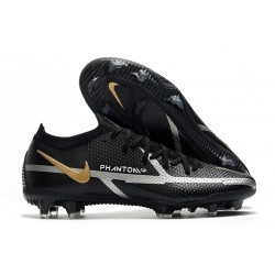 Nike Phantom GT 2 Elite FG Nero Metallic Grigio Scuro Oro Metallico