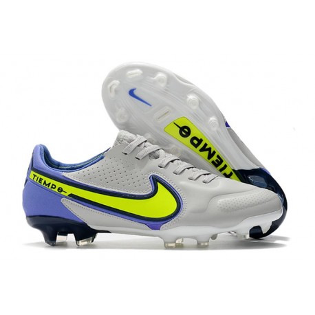 Nike Tiempo Legend 9 Elite FG Canguro Grigio Nebbia Volt Zaffiro