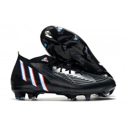 Scarpa adidas Predator Edge.1 FG Nero Core Bianco Rosso Vivido