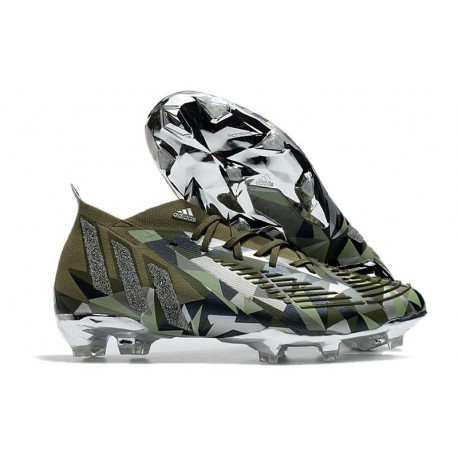 Scarpa adidas Predator Edge.1 FG Focu Oliva Argento Metallico Magic Lime