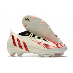 Scarpa adidas Predator Edge.1 FG Bianco Off Rosso Vivido Oro Metallico