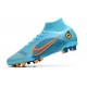 Nike Mercurial Superfly 8 Elite AG Nuovo Blu Cloro Arancione Laser Marina